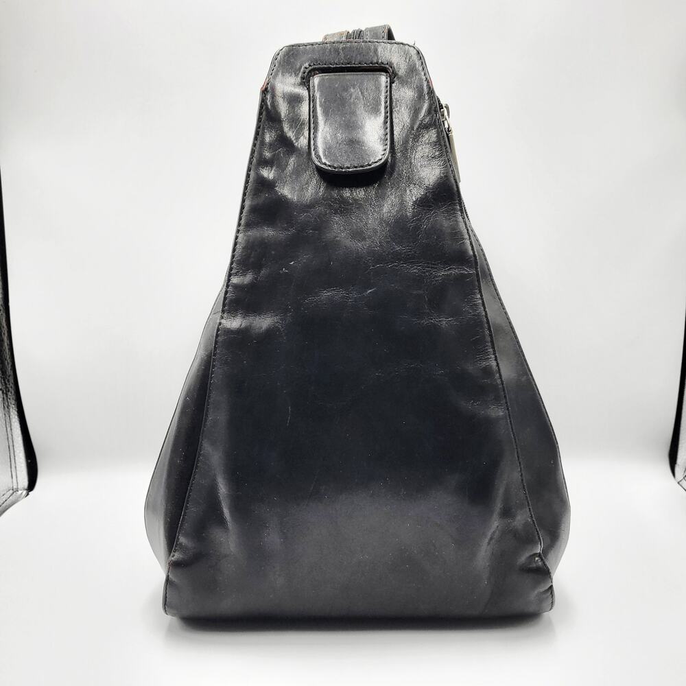 Vintage Hobo International Betta Venice Black Leather Sling Backpack Bag Retro